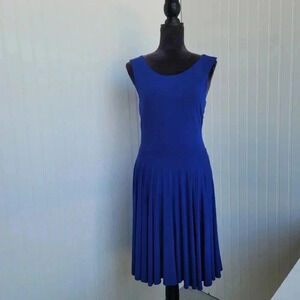 NWT Cynthia Rowley Dress Women's Stretch  Navy Blue Sleeveless Sheath Keyhole  M